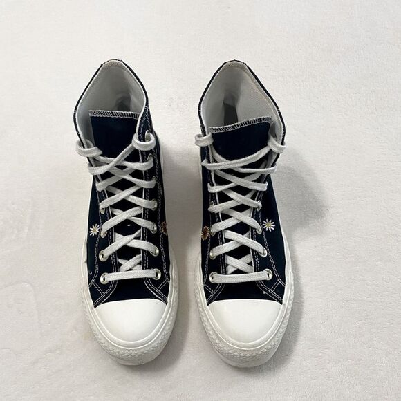 Converse Sneakers Lift Platform Sunflower HighTops Chuck Taylor Black Size 7.5 - Picture 4 of 12